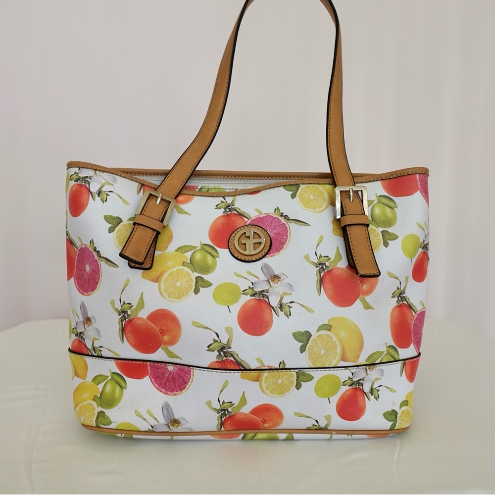 Giani Bernini Fruits Citrus Print Tote